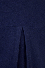Cashmere Vest with Leather Piping in Midnight Blue