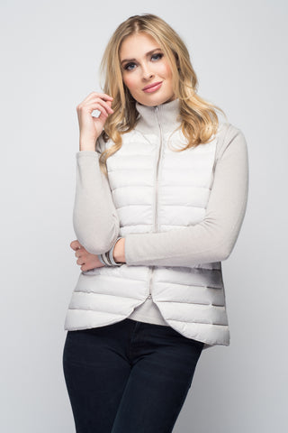 Cashmere & Puffer Vest in Oatmeal