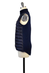 Cashmere & Puffer Vest in Midnight Blue