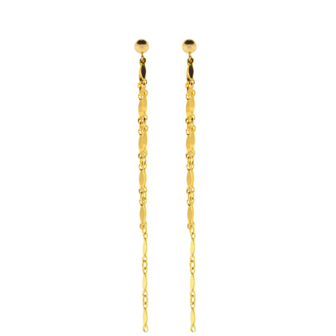 Dainty & Delicate 3 Chain Dangly Earrings in Rose Gold
