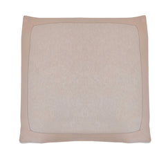 100% Cashmere Decorative Pillow with Genuine Leather Trim in Oatmeal