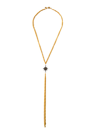 Rose Gold Starry Nights Pave Diamond Oval Lariat Necklace
