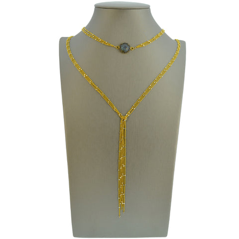 Rose Gold Starry Nights Pave Diamond Spike Necklace