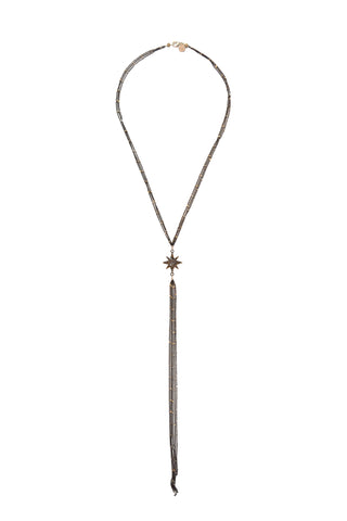 Oxidized Sterling Silver Starry Nights Diamond Smile Lariat Necklace
