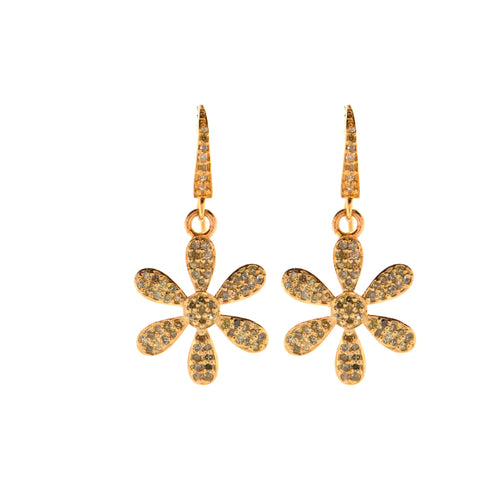 Diamond Daisy Earrings in Rose Gold