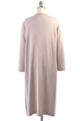 Cashmere Duster with Leather Trim in Blush