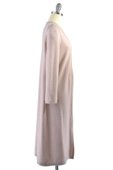 Cashmere Duster with Leather Trim in Blush