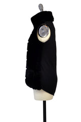 Cashmere & Rex Rabbit Vest in Black