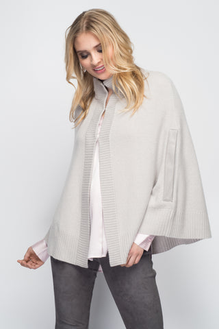 Cashmere Swing Poncho with Fox & Crystals in Blush