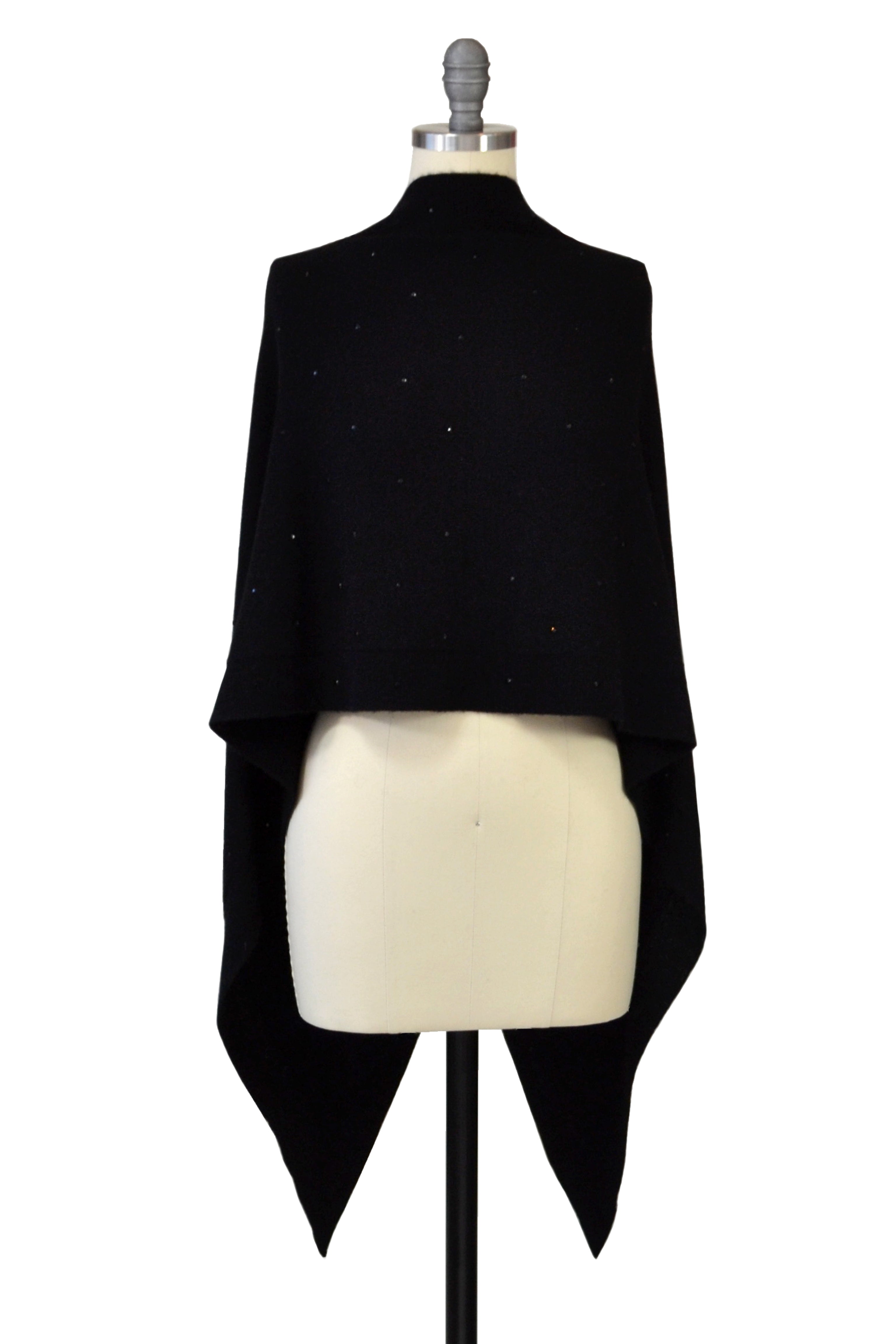 Cashmere Stole with Crystals in Black