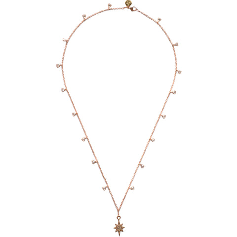 Gold Celestial Star & Moon Necklace with a Star Charm