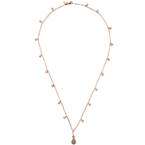 Rose Gold Celestial Diamond Necklace with a Moon Charm