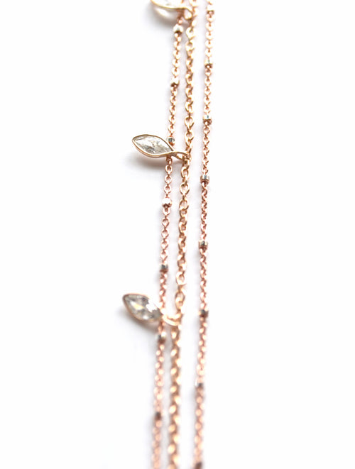 CZ Marquise and Starry Nights Necklace in Rose Gold