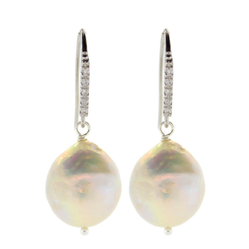 White Baroque Pearl Drop Earrings