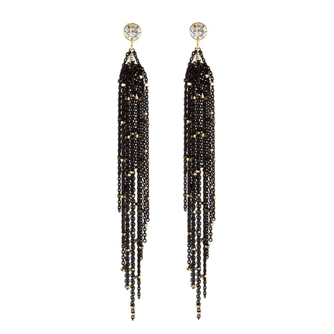 Double Diamond Bar with Oxidized Starry Nights Dangles