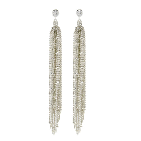 Rhodium Plated & Oxidized Sterling Silver Sweeper Earrings