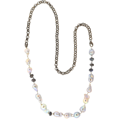 Delaire Necklace with Gray Baroque Pearls