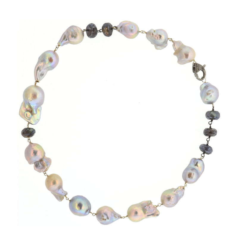 Delaire Necklace with Gray Baroque Pearls