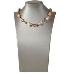 Pink Baroque Pearl & Diamond Delaire Necklace