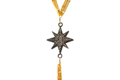 Gold Diamond Starburst Starry Nights Y Necklace