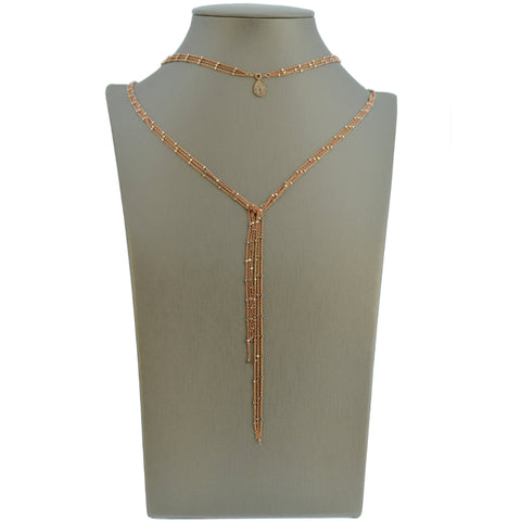 CZ Marquise and Starry Nights Necklace in Rose Gold