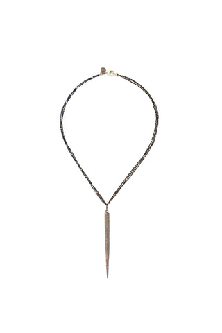 Gold Starry Nights Lariat with Diamond & Pyrite Center