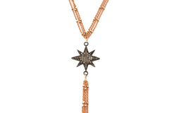 Rose Gold Diamond Starburst Starry Nights Y Necklace