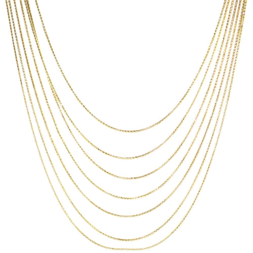 7 Layer Slinky Snake Necklace in Gold