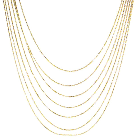 7 Layer Slinky Snake Necklace in Rose Gold
