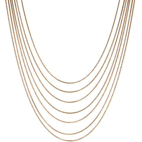 Single Strand CZ Marquise Necklace in Rose Gold