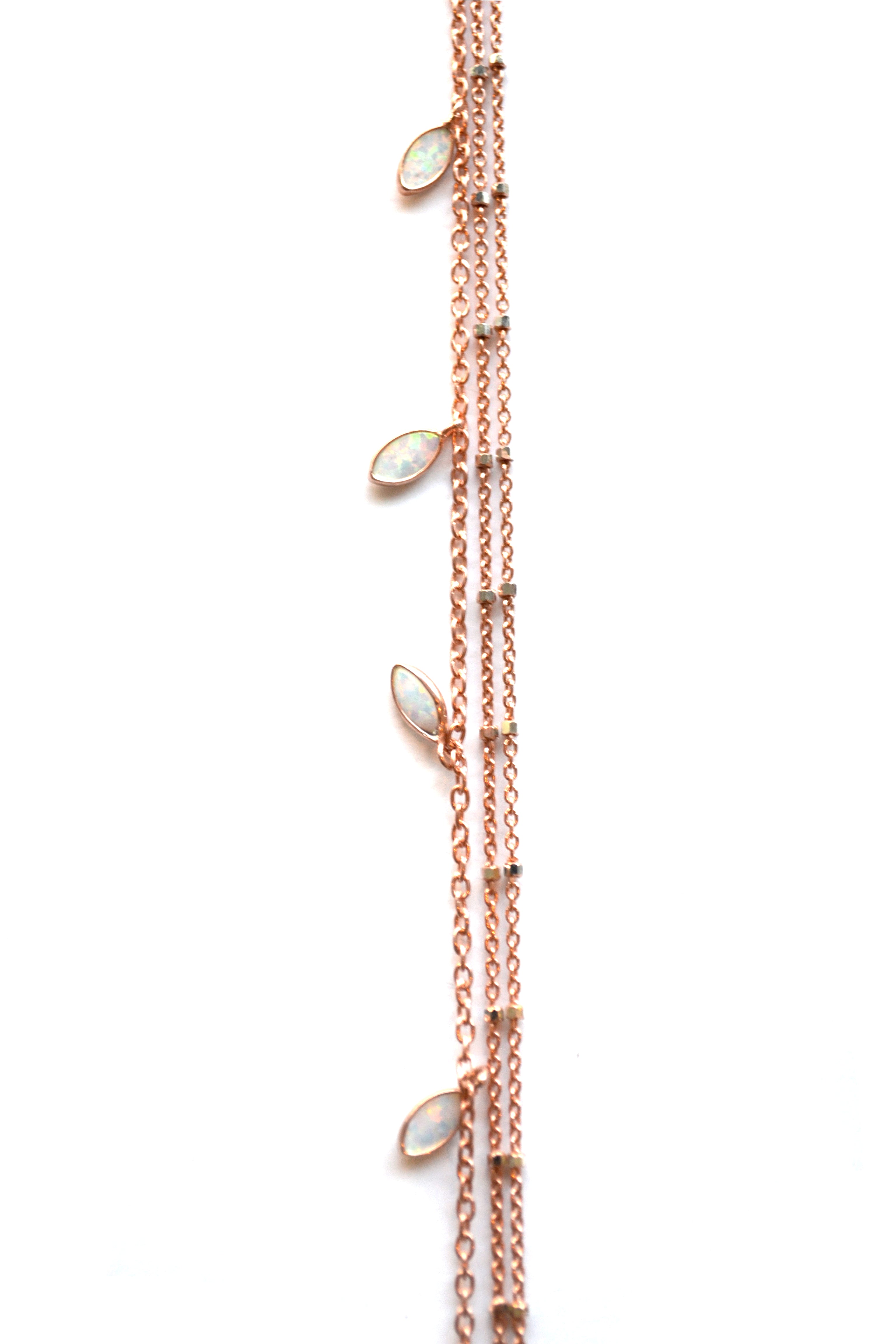 Opal Marquise and Starry Nights Necklace in Rose Gold